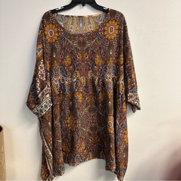 Shein curve Lagenlook boho paisley tunic 3XL - Picture 1 of 4